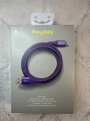Heyday 6ft Apple Charging Cable Purple - New - Image 1 of 3
