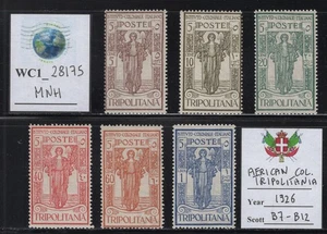WC1_28175. ITALIAN COL.:TRIPOLITANIA. 1926 COLONIAL INSTITUTE set. Sc.B7-B12.MNH - Picture 1 of 1