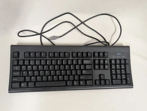 Vtg Black IBM Wired PS/2 Keyboard KB-8923 Windows ~ 76H0896 - Picture 1 of 3