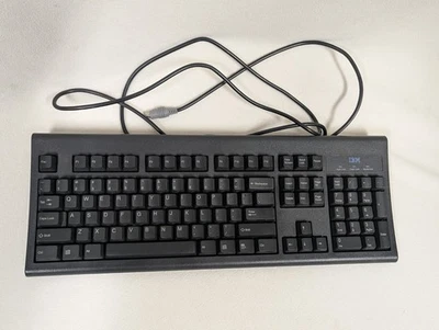 Vtg Black IBM Wired PS/2 Keyboard KB-8923 Windows ~ 76H0896 - Image 1 of 3