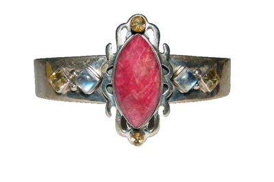 Nicky Butler Limited Edition  Ruby Moonstone Sterling 925 Cuff Bracelet 7.5" - Image 1 of 4