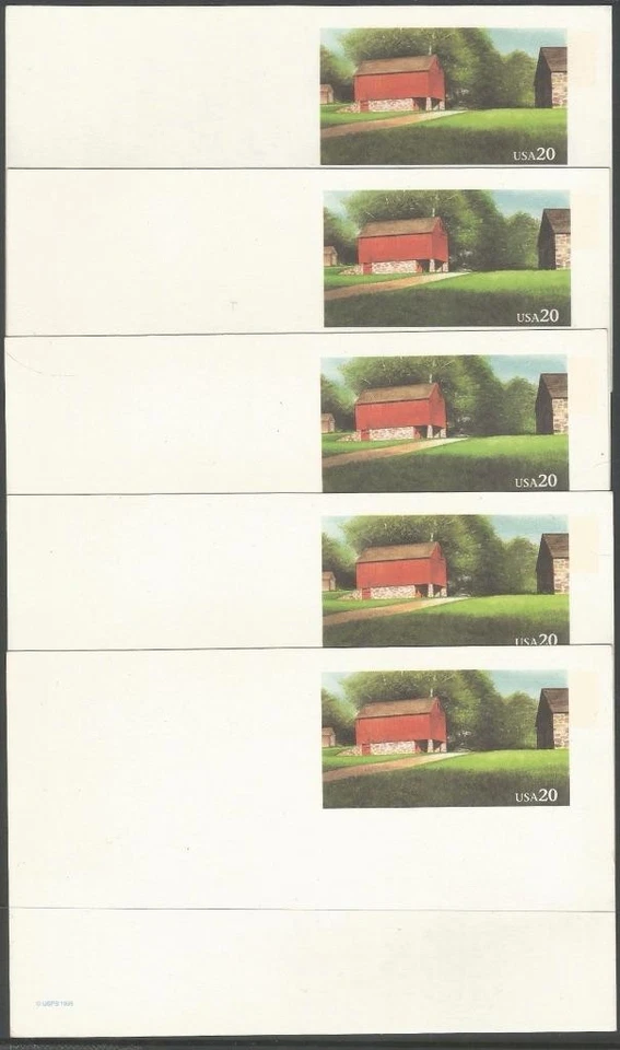 5 - UX198 - Red Barn Postcards - 20 cent - 1995 - Never used - Image 1 of 1