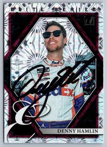 DENNY HAMLIN SIGNED IP 2022 PANINI DONRUSS ELITE SERIES E13 NASCAR AUTO - Picture 1 of 2