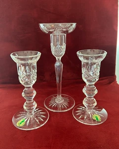 Vintage Set of 3 (1) Wedgwood Majesty & (2) Waterford Candlestick Holders L@@K - Picture 1 of 8