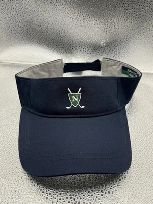 Nautica Golf Hat Visor Strap Back Mens One Size Navy Embroidered Shield Crest - Image 1 of 4