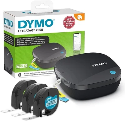 DYMO LetraTag 200B Bluetooth Compact Label Maker Value Pack, Wireless Black  - Image 1 of 4