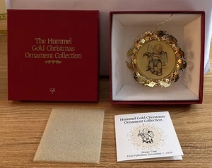 THE HUMMEL GOLDEN CHRISTMAS ORNAMENT COLLECTION " SLEEPY TIME" YEAR 1988 - Picture 1 of 5
