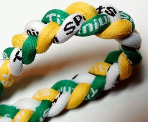 NEW! 20" Titanium Sport Necklace Green Yellow White Tornado Baseball Football - Picture 1 of 2