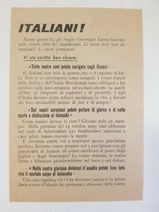 ITALIANI! ALCUNI GIORNI FA GLI ANGLO-AMERICANI ... volantino di propaganda RSI - Foto 1 di 2