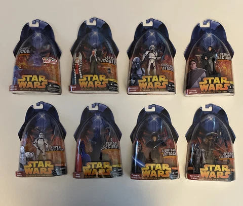2005 Hasbro Star Wars Revenge of the Sith ROTS 8 Figure Lot Yoda, Bacara, More Cover