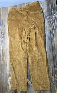 VINTAGE Hickey Freeman Corduroy Pants Mens 36x30 Brown Pleated Casual Italy Golf - Picture 1 of 14
