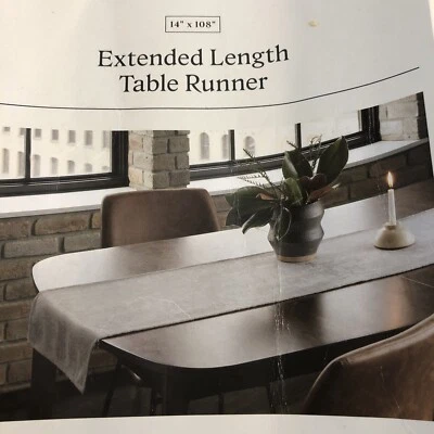 ⚡️Threshold Cotton Textured Runner Gray (108x14) - Image 1 of 4