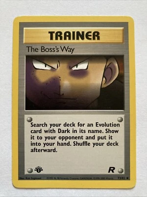 1st Edition The Boss's Way 73/82 Team Rocket Non Holo WoTC Pokémon TCG 2000 MP - Image 1 of 3
