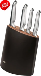 Pro Angular Knife Block Set 5 Pc, Stylish Black Knife Block with Four Premium Kn - Picture 1 of 12