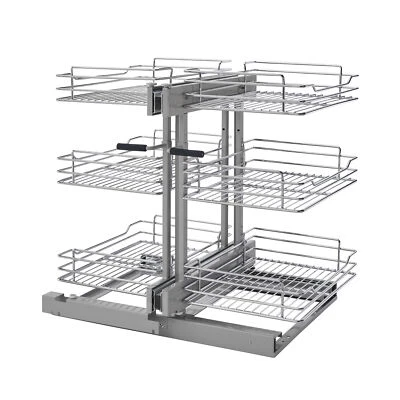 Rev-A-Shelf Pullout Corner Cabinet Organizer w/ Soft-Close 3 Tier, 5PSP3-15SC-CR