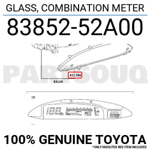 8385252A00 Genuine Toyota GLASS, COMBINATION METER 83852-52A00