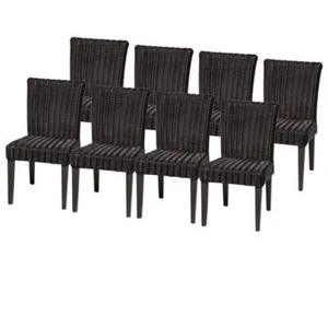 TKC Venice Wicker Aluminum Frame Patio Dining Chairs in Espresso (Set of 8) - Picture 1 of 2