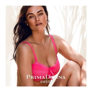Top bikini con ferretto Prima Donna St. Tropez Candy Crush rosa Gingham 30E UK nuovo con etichette - Foto 1 di 3