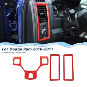Marco de ajuste de cubierta de salida de volante y ventilación de aire para Dodge RAM 1500 2010-17 rojo - Imagen 1 de 11