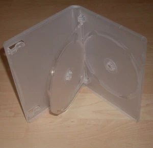 DVD Hülle Cases 3fach 3er DVDhülle Dreifachlhülle f. 3 DVDs transparent 14mm Neu - Bild 1 von 2