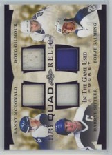 2022-23 Leaf In The Game Used Quad Relic Lanny McDonald / Doug Gilmour / Darryl