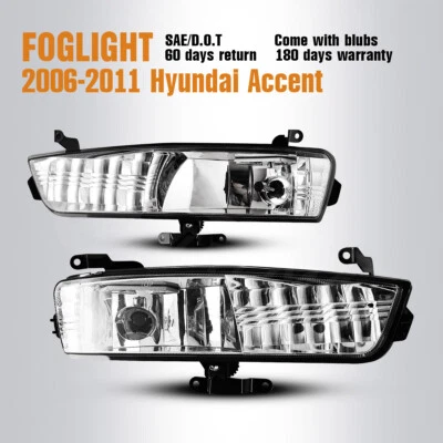 Se adapta a 07-11 Hyundai Accent luces antiniebla lentes transparentes par lámparas kit de cableado + interruptor Foto 1 de 4