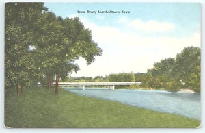 Postcard Iowa River Marshalltown Iowa - Picture 1 of 3