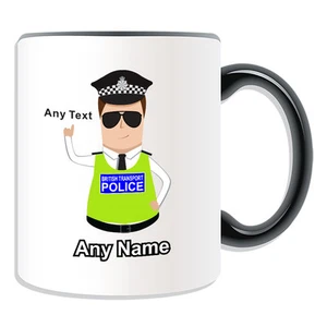 Personalisiertes Geschenk britischer Transport Polizei Becher Geldbox Tasse braune Haaruniform - Bild 1 von 21