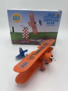 Vintage Gulf Collector Series Airplane #3 Bank Bi Plain Spec Cast 1993 with Box - Picture 1 of 14
