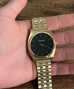 Nixon Time Teller Black dial Gold chain Quartz stainless steel unisex Watch 37mm - Picture 1 of 5