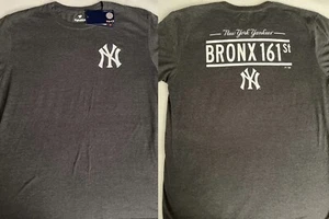 NY YANKEES SHIRT XL BRONX 161 SIGN GREY MLB BASEBALL FANATICS - Picture 1 of 8