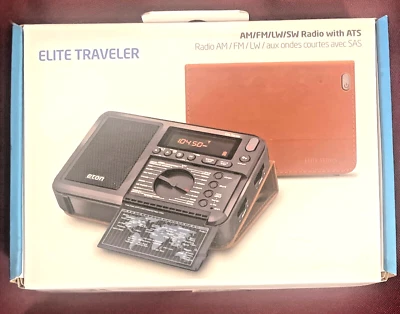 Eton Elite Traveler Short Wave Radio -AM/FM/LW/SW Black - With Leather Case NEW - Image 1 of 4