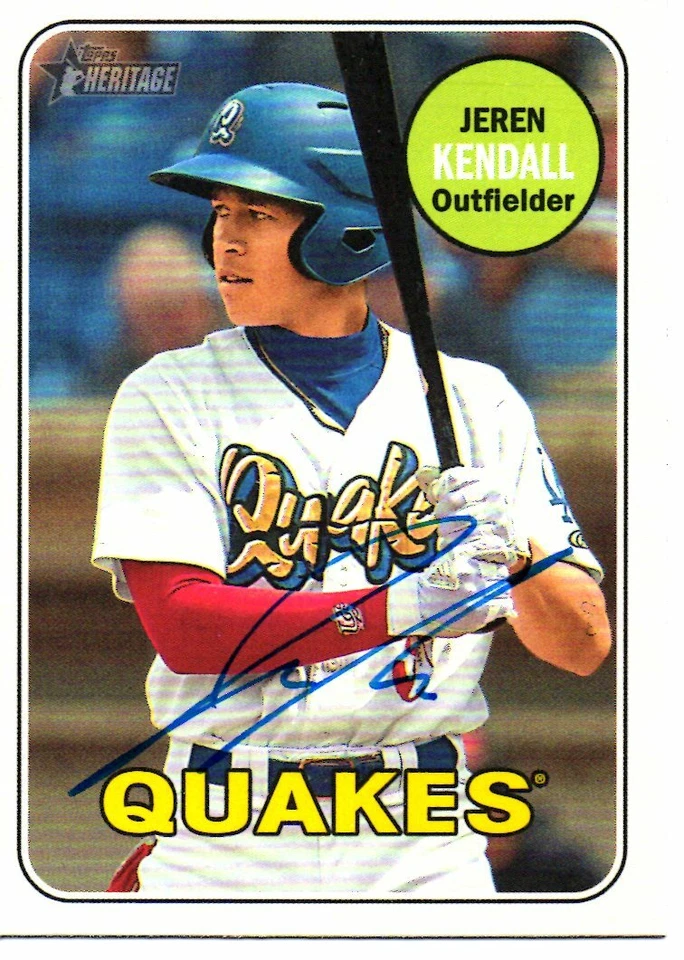 Jeren Kendall Los Angeles Dodgers 2018 Topps Heritage Minors Signed Card - Image 1 of 1