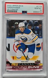2022-23 Upper Deck  Canvas Young Gun #C119 Owen Power  *PSA 10 GEM MT* - Bild 1 von 2
