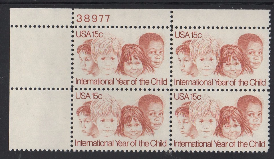 ALLY'S STAMPS US Plate Block Scott #1772 15c Int'l Year of the Child [4] MNH STK - Image 1 of 1
