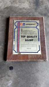 North American Van Lines Top Quality Agent 1985-1986 Green Bay Plaque Award - Picture 1 of 3