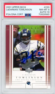 LaDainian Tomlinson 2001 UD San Diego Chargers HOF #230 RC PSA 8 NM-MT 10 AUTO - Bild 1 von 5