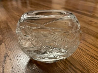 Jarrón vintage de vidrio fundido Dartington hecho a mano cristal Inglaterra 4" marcado Foto 1 de 4