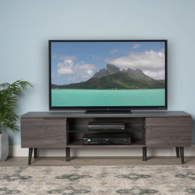 Versatile TV Stand with Open Design and Storage for Media Devices - Image 1 of 4
