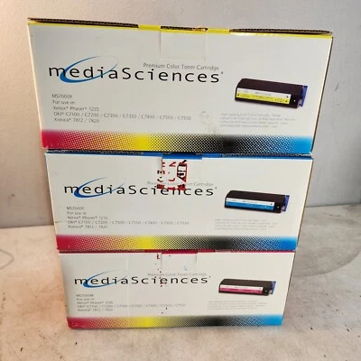 Media Sciences MS7000C M Y Estuche Transparente Tóner Lote De 3 Alta Capacidad Nuevo Precintado Foto 1 de 3
