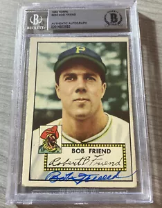 BOB FRIEND 1952 TOPPS #233 Beckett BAS AUTHENTIC AUTO Signed PITTSBURGH PIRATES - Picture 1 of 2