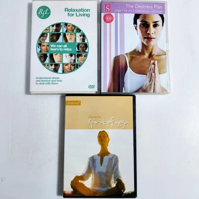 DVD Fitness Wellness Relaxation Yoga Stress Relief bundle wellbeing guided exerc - Image 1 of 4