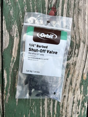 5-Pack ORBIT Shut-Off Valve 1/4" Barb 67404 - Image 1 of 4