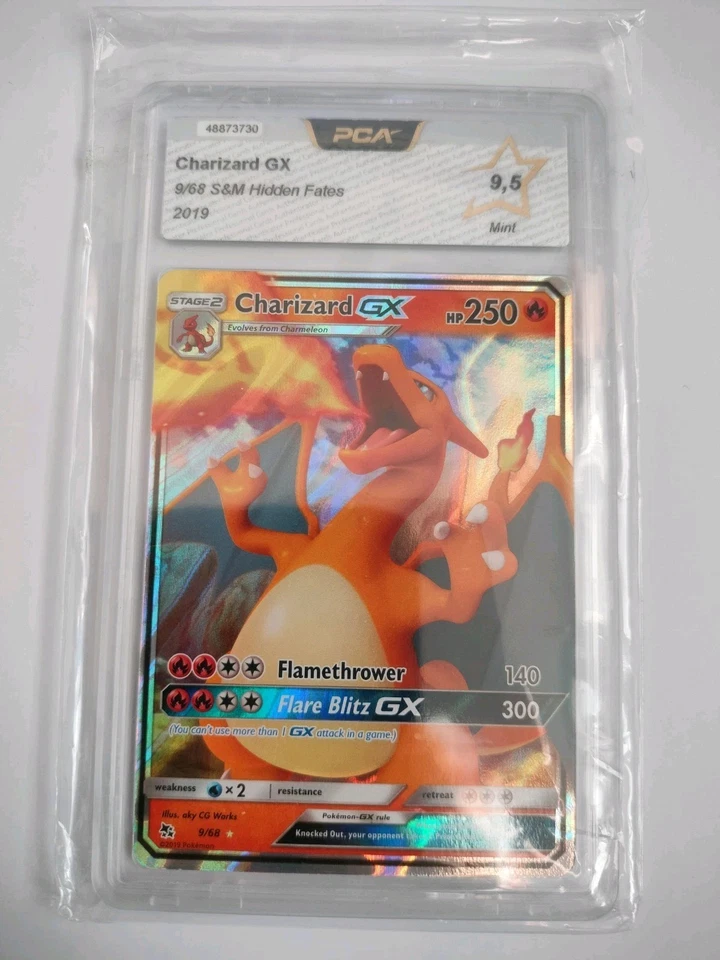 Pokemon Hidden Fates Charizard GX Eng 🇬🇧 PCA 9,5 2019 - Immagine 1 di 1