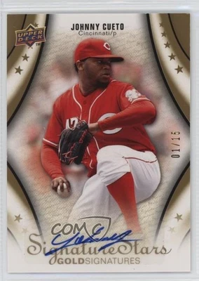 2009 Upper Deck Signature Stars assinaturas douradas /15 Johnny Cueto #62 automático - Imagem 1 de 2