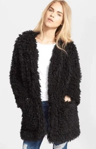 Abrigo Smythe 'mongol' de piel sintética peludo de longitud media talla mediana - Imagen 1 de 6