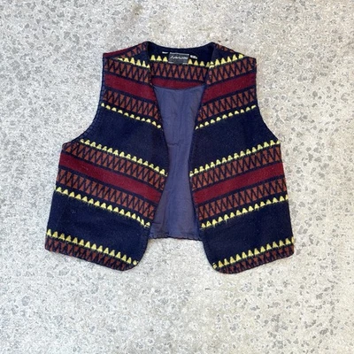 Chaleco Substudio Para Hombre XL Mezcla Lana Multicolor Patrón Geométrico Hecho en India Foto 1 de 4