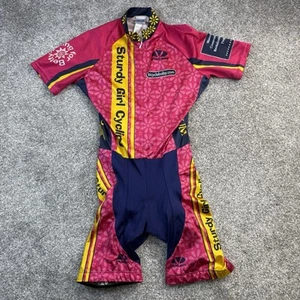 Voler One Piece Women's Cycling Skin Suit Medium Pink Short Sleeve Padded - Picture 1 of 15