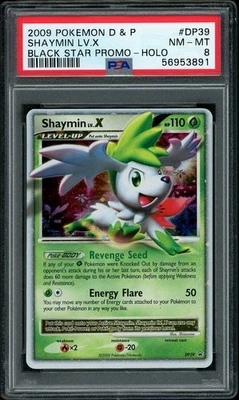 2009 Pokemon Diamond & Pearl Shaymin Lv.X Holo Black Star Promo DP39 PSA 8 NM-MT - Image 1 of 2