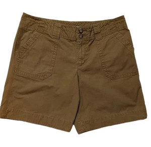 Eddie Bauer Ripstop Shorts Womens 12 Cotton Pockets Khaki Tan Outdoor Trail Hike - Picture 1 of 9